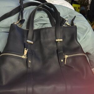 INC International Concepts Backpack leather Shoulder Bag with Gold Accents.